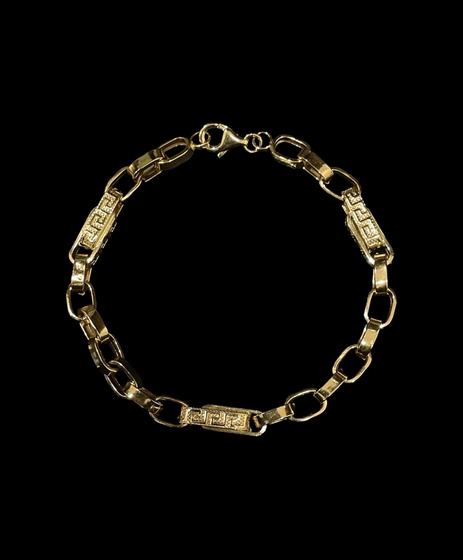 Bracelet Maille Disco Grec Alternée